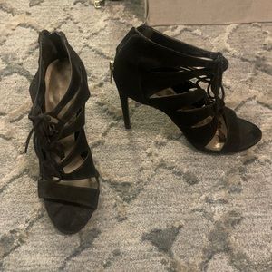Madden Girl Black Strappy Heels - Size 8